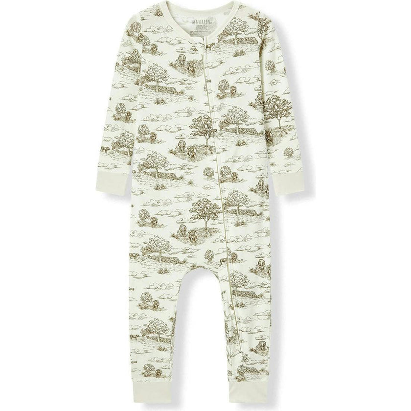 Country Toile Luxe Stretch Zipper Pajama