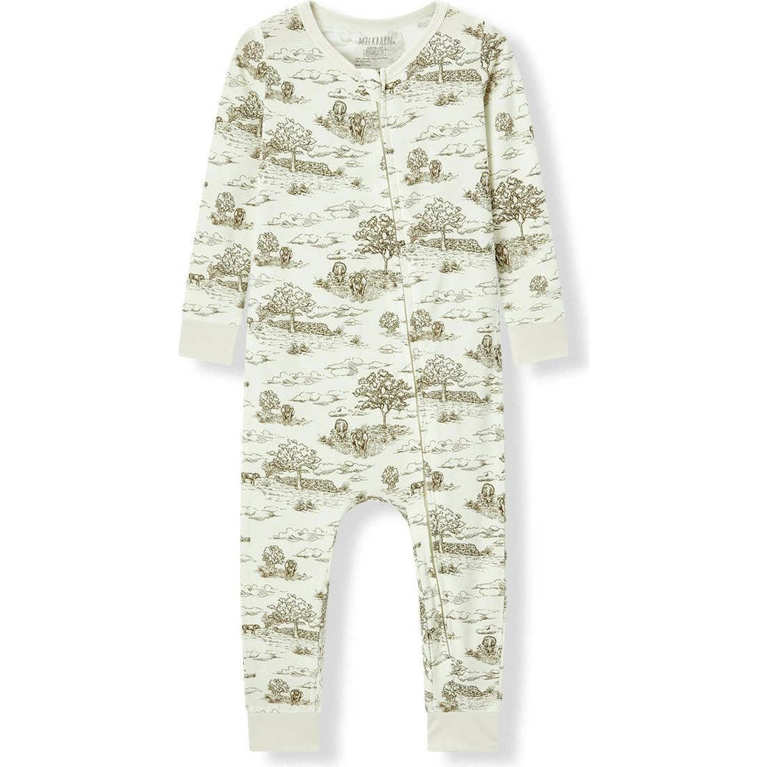Country Toile Luxe Stretch Zipper Pajama
