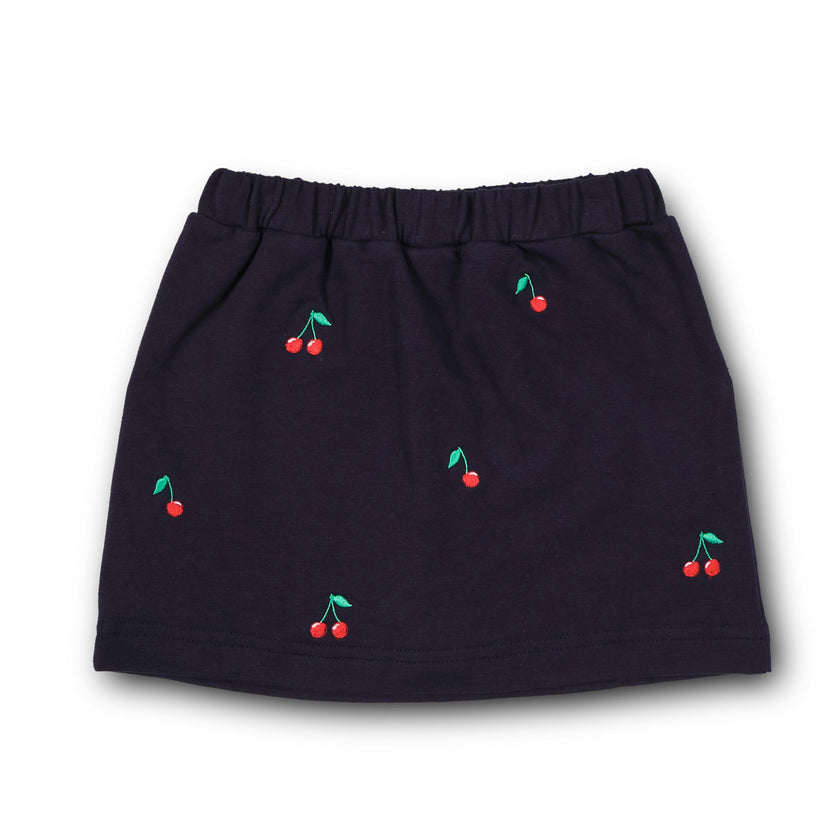 French Terry Skort W/Embroidered Cherries