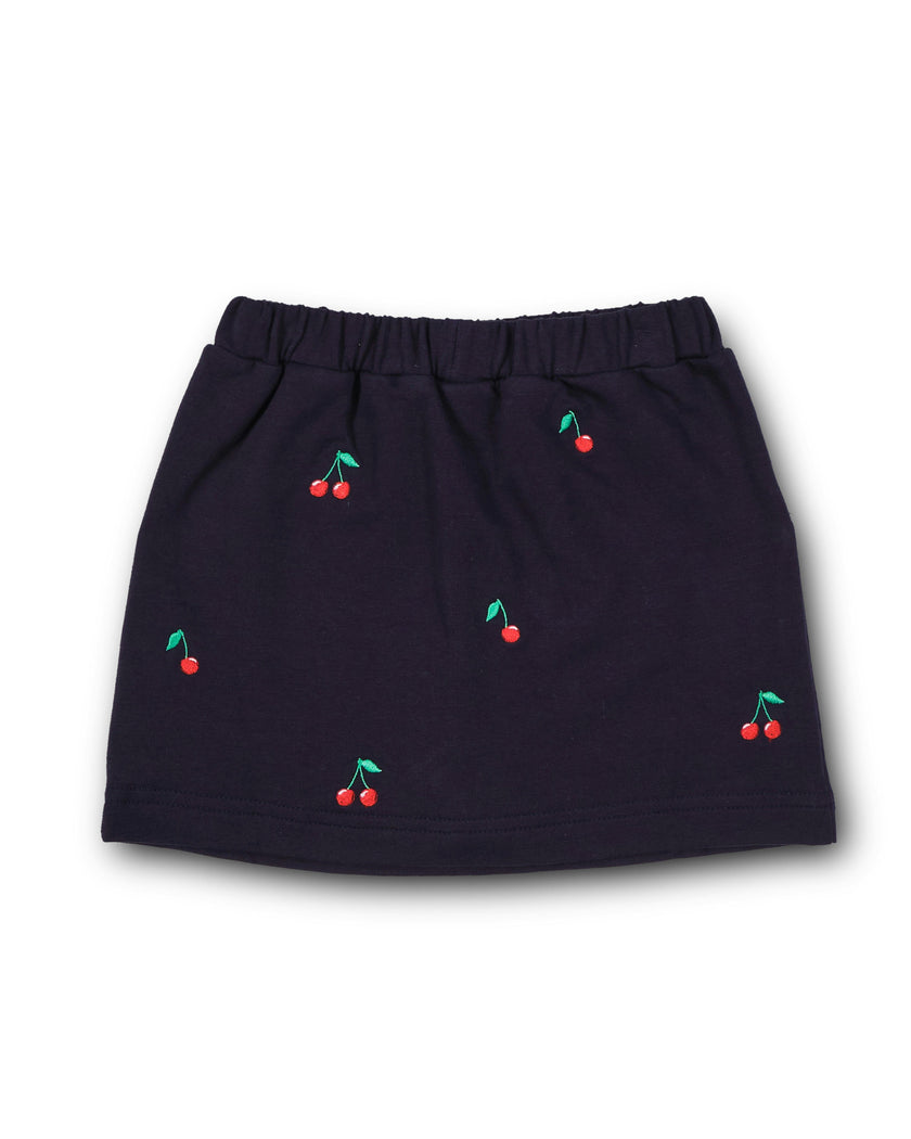 French Terry Skort W/Embroidered Cherries