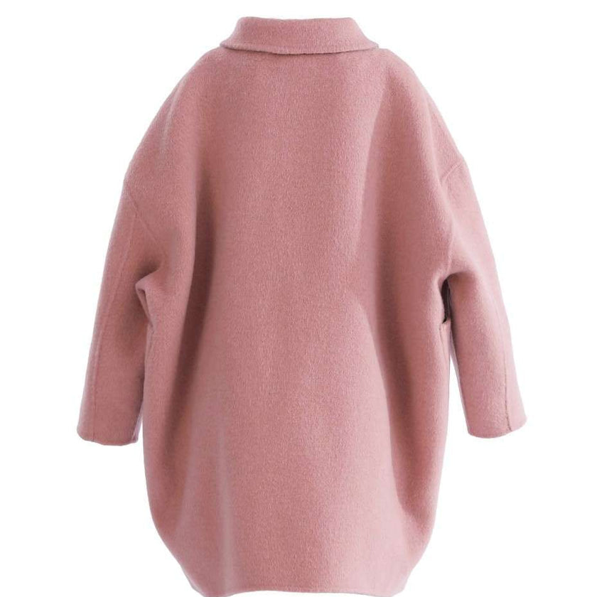 Pink Wool Coat with Peter Pan Collar