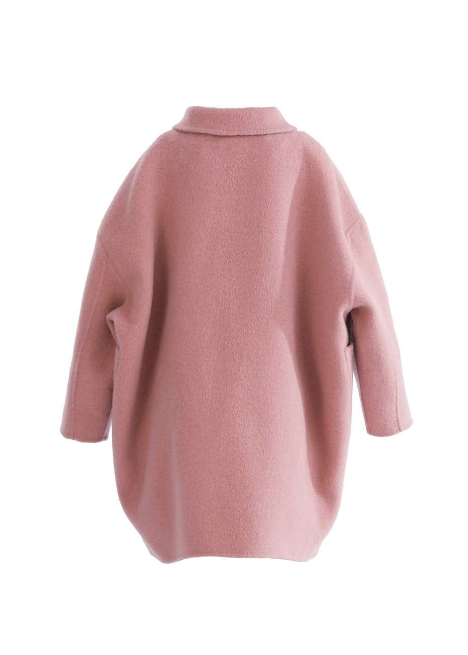 Pink Wool Coat with Peter Pan Collar