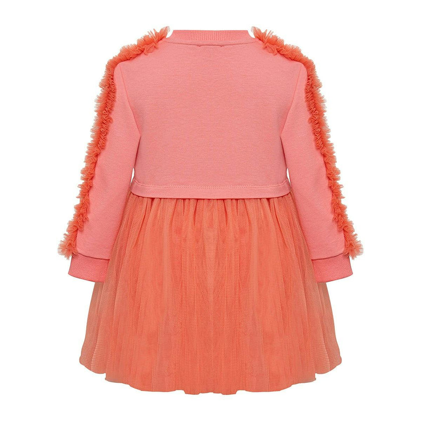 Coral Poppy Sweatshirt Tutu Dress