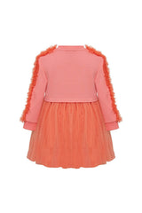 Coral Poppy Sweatshirt Tutu Dress