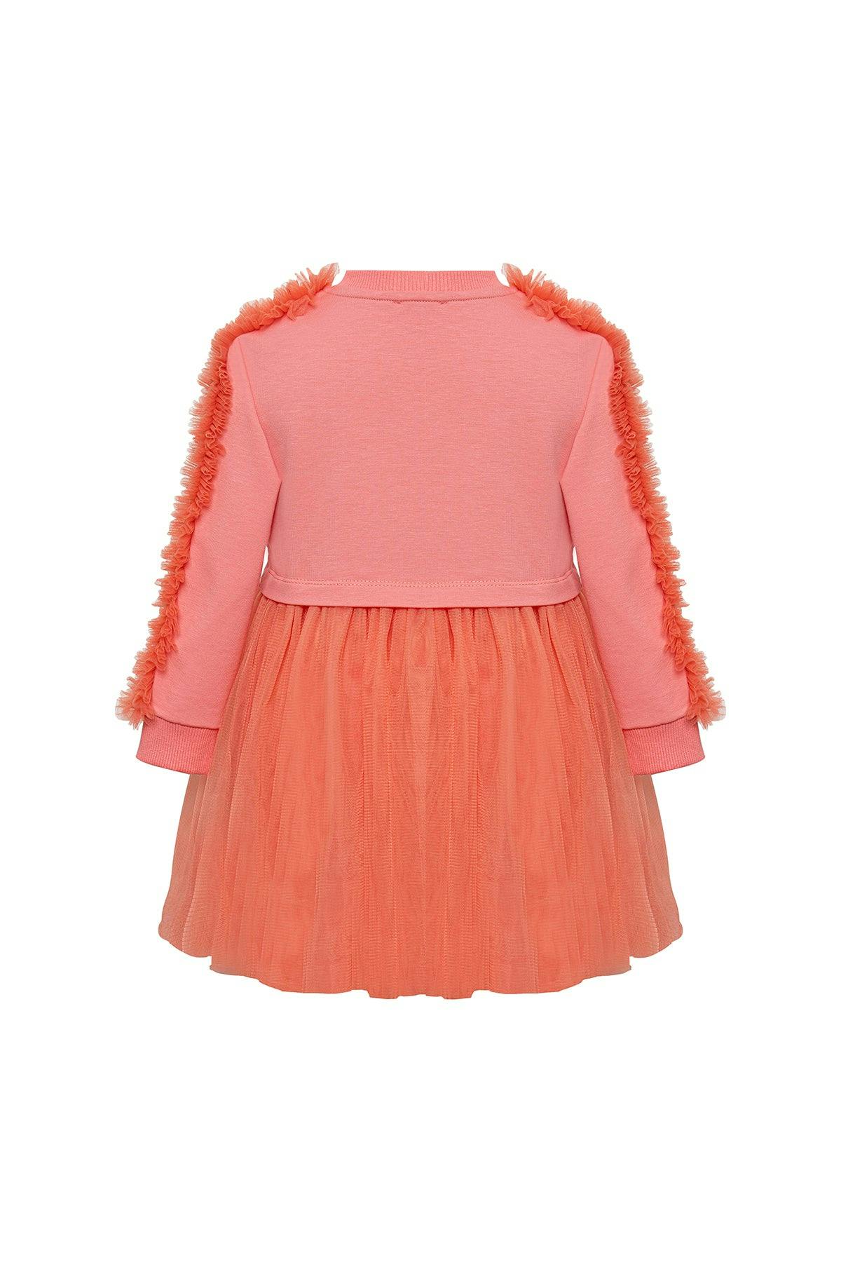 Coral Poppy Sweatshirt Tutu Dress