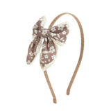 Mocha Floral Lace Bow Headband