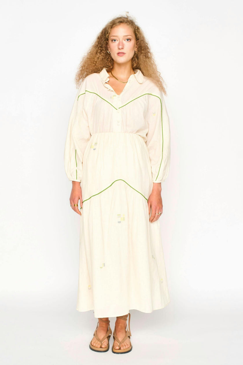 Brighton Skirt in Lime Jamdani
