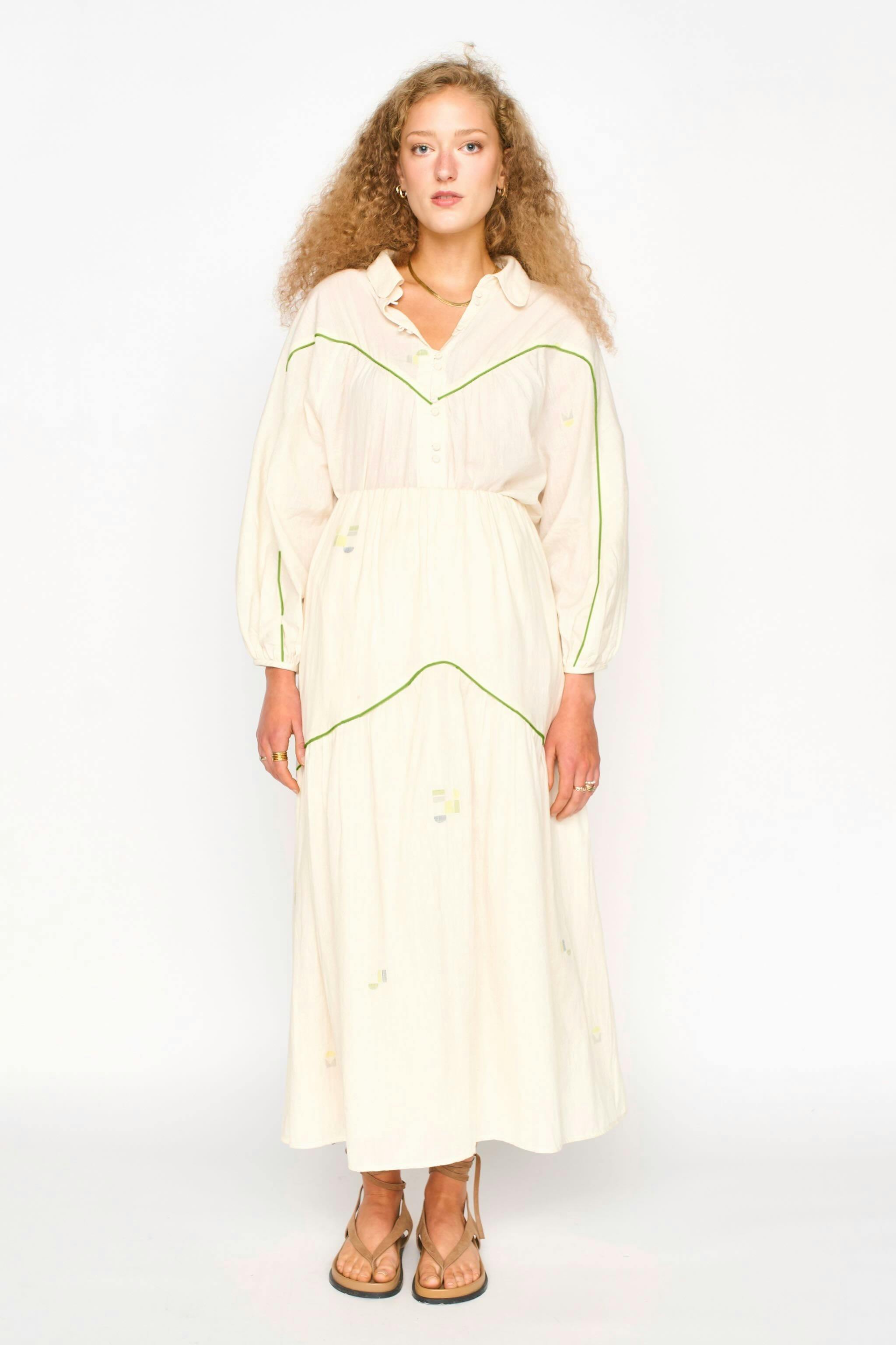 Brighton Skirt in Lime Jamdani