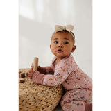 Long Sleeve Zip Romper Hair Bow