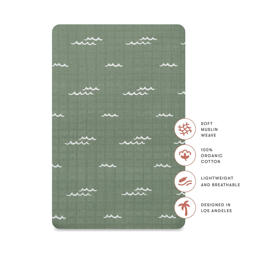 Babyletto All-Stages Bassinet Sheet in GOTS Certified Organic Muslin Cotton