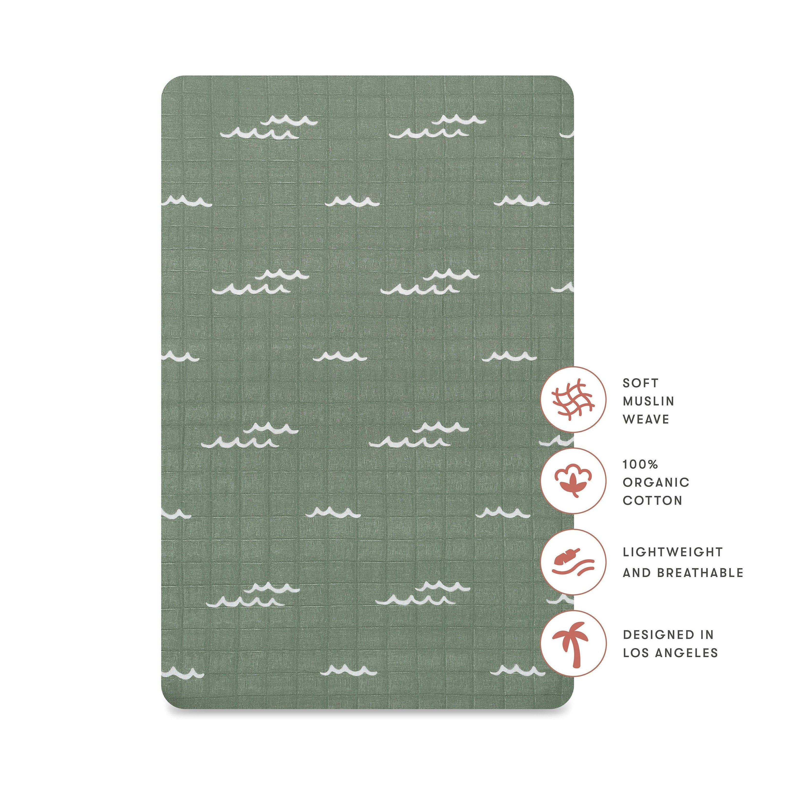 Babyletto All-Stages Bassinet Sheet in GOTS Certified Organic Muslin Cotton