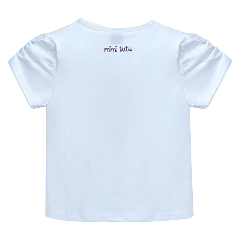 White Butterfly Applique T-Shirt