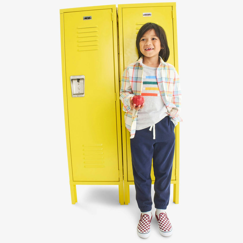 Kids long sleeve rainbow flannel button down