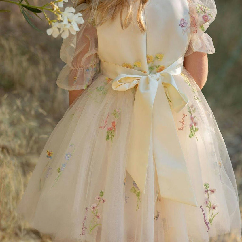 Enchanted Bloom Embroidered Tulle Dress for Girls