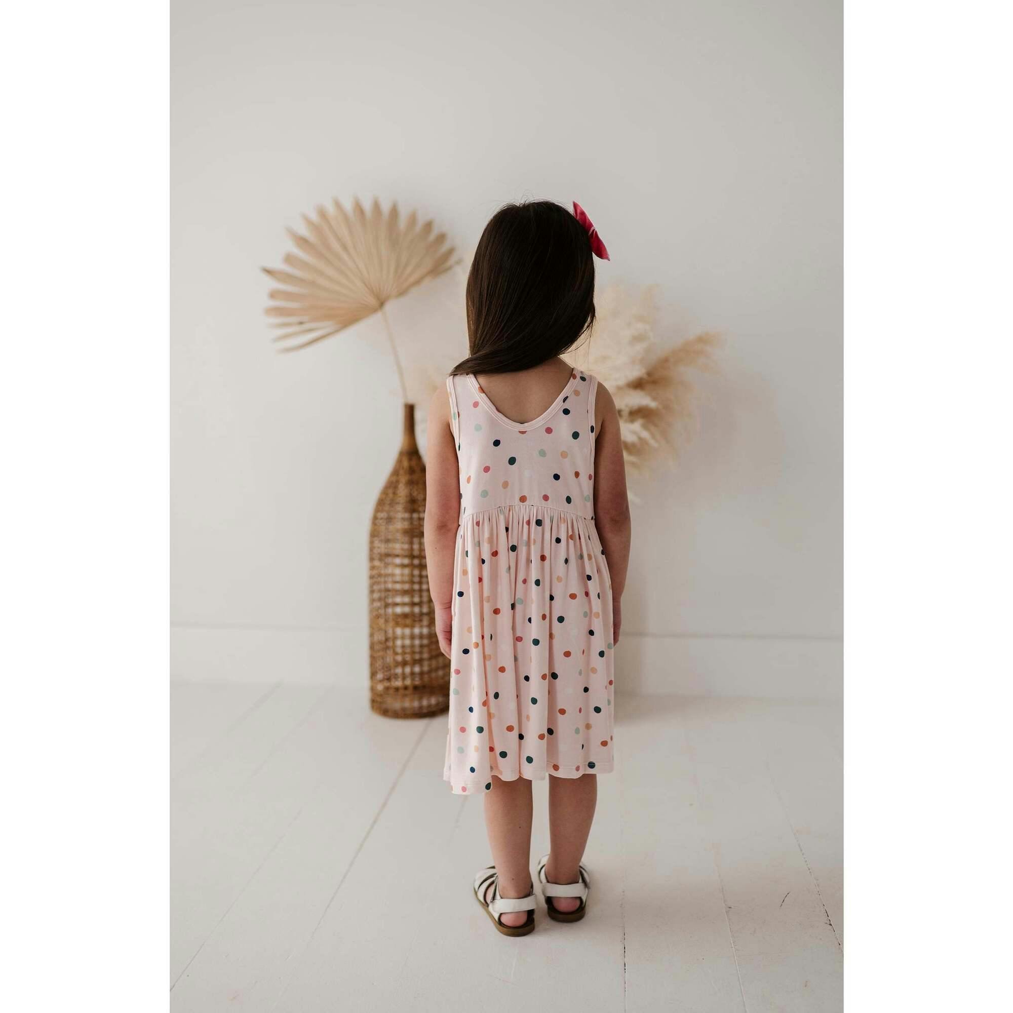Henley Tank Dress Summer Polka Dots