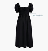 The Scarlett Nap Dress - Black Textured Clip Dot