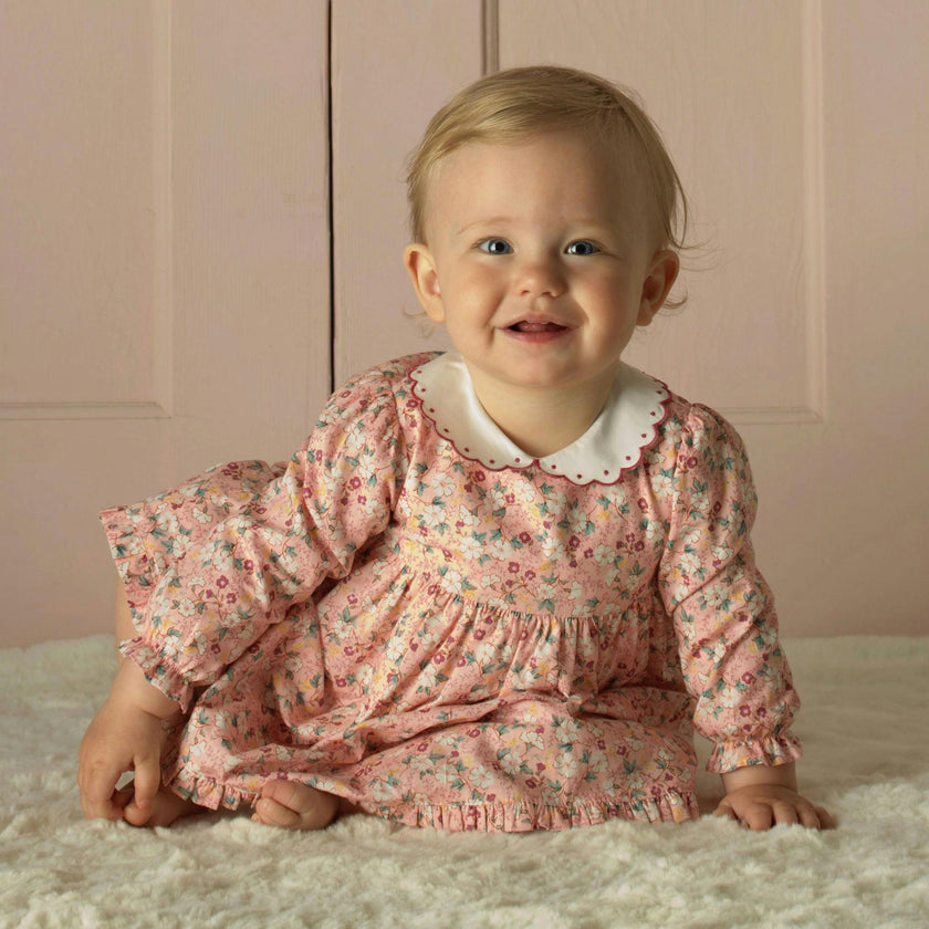 Floral Scalloped Collar Dress and Bloomers