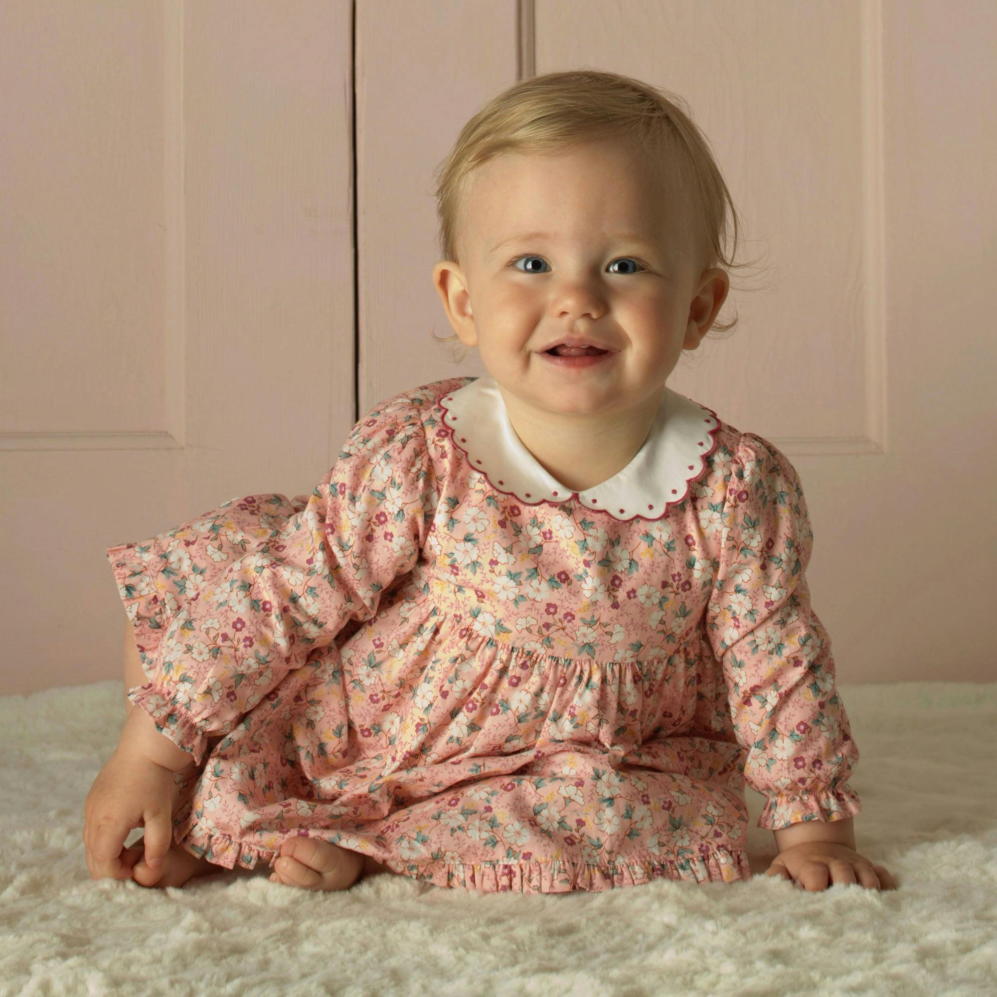 Floral Scalloped Collar Dress and Bloomers