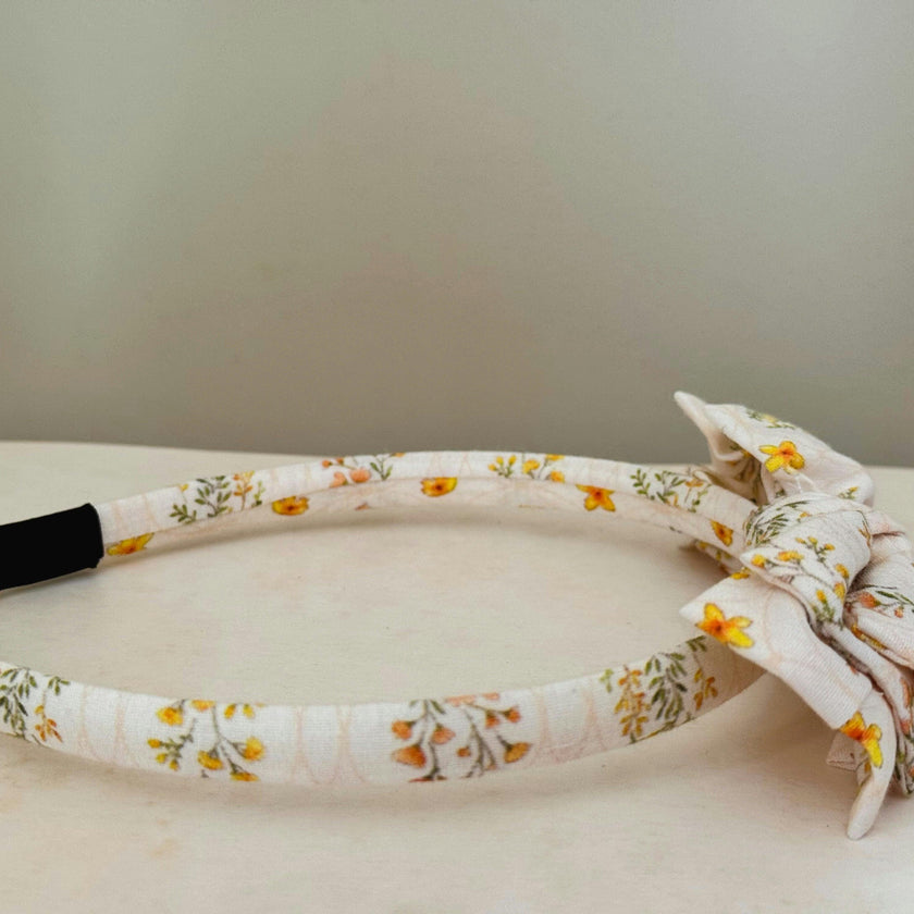 Three Little Bows Headband | Golden Blossom