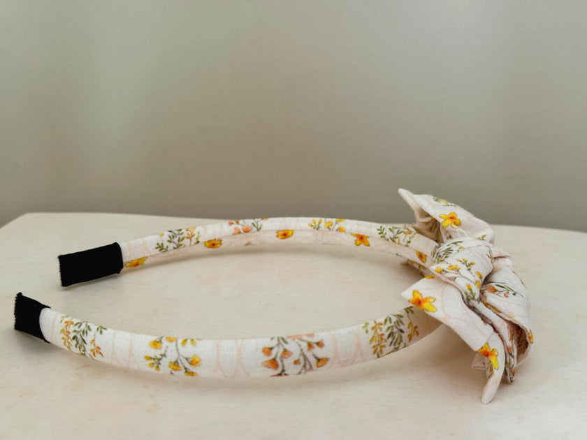 Three Little Bows Headband | Golden Blossom