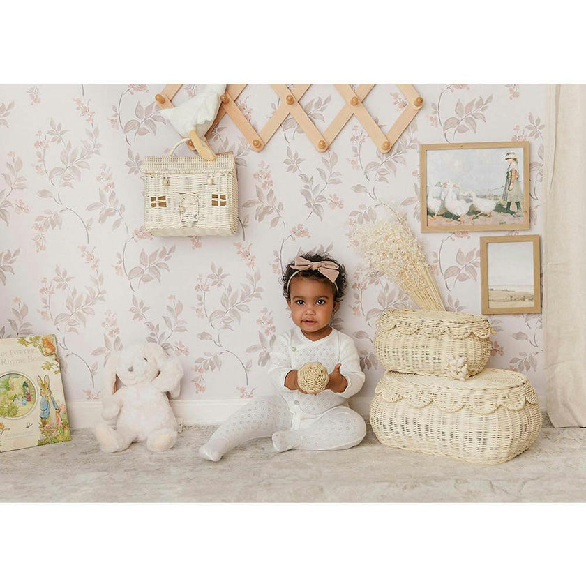 Spray of Cherries Layette Set Ivory