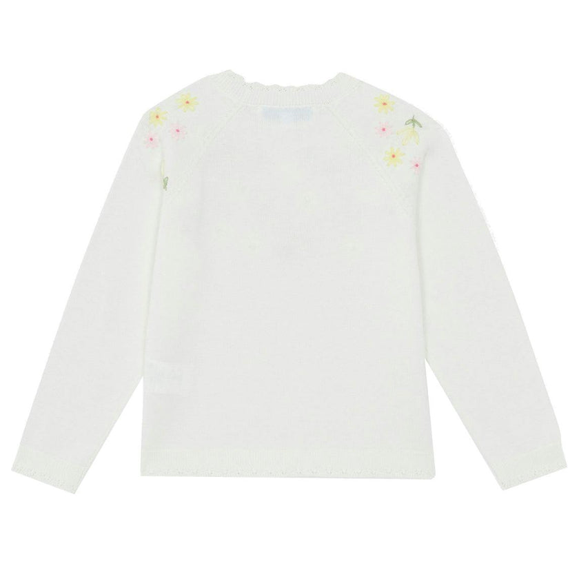 TARTINE ET CHOCOLAT Embroidered Floral Sweater - Nacre