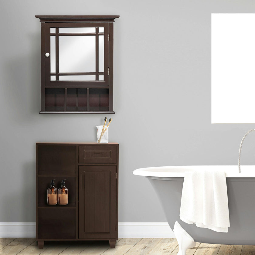 Neal Wooden Medicine Cabinet with Mirrored Door