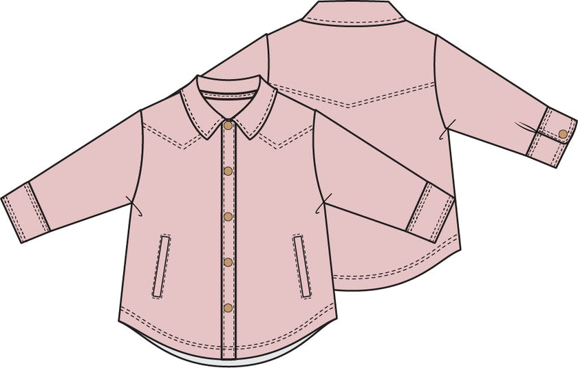 Solid Veiled Pink - Cord Sh-acket