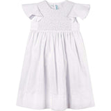 White Elegant Smocked Wedding Dress