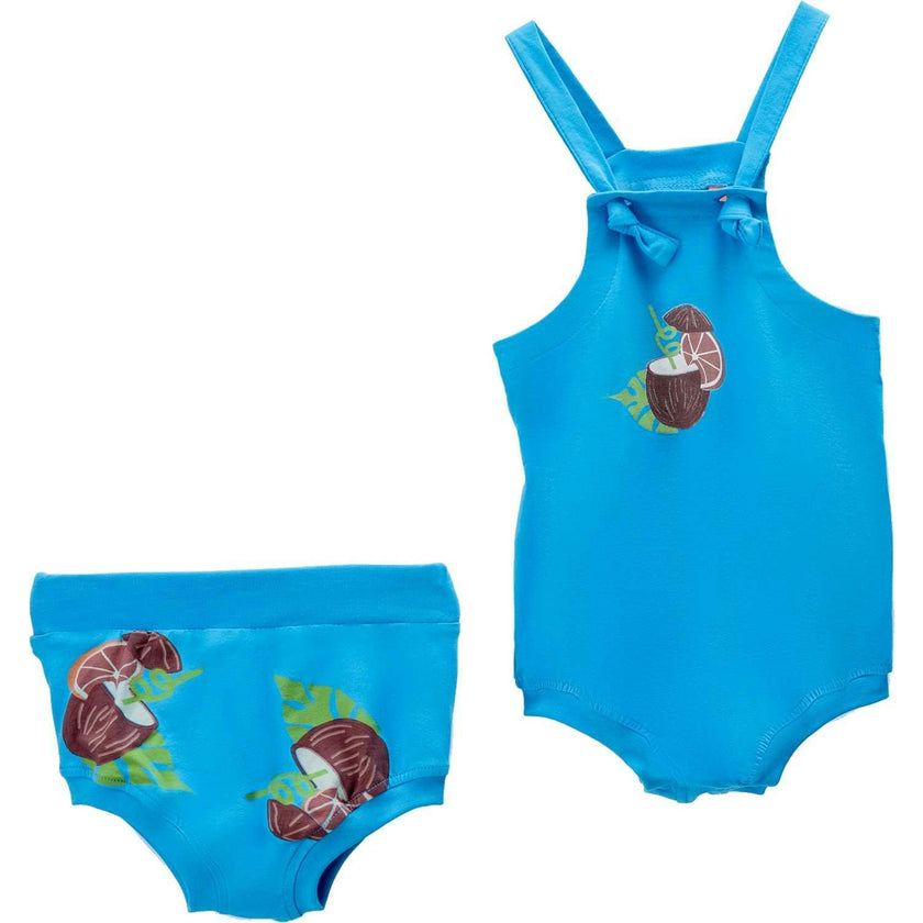 Coconut Graphic Sleeveless Babysuit Outfit