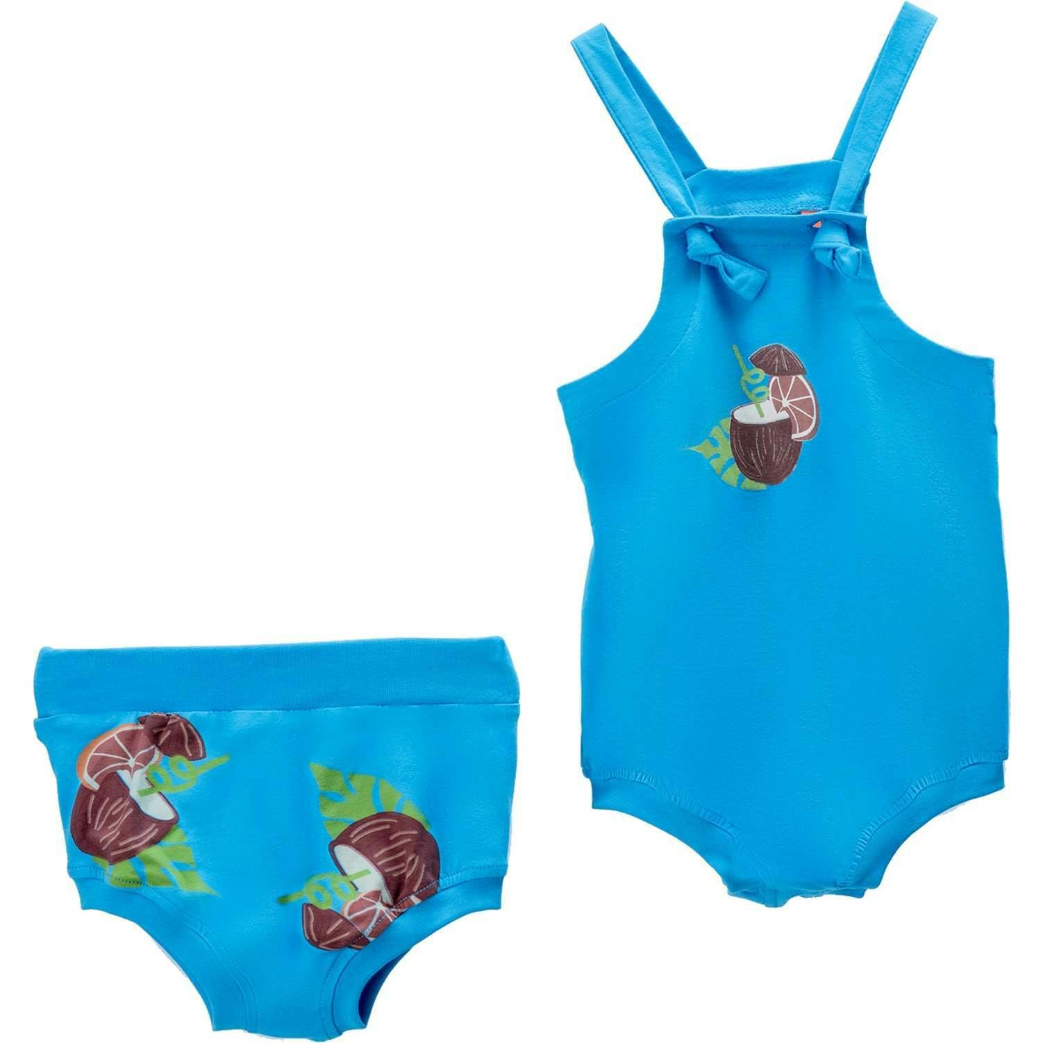Coconut Graphic Sleeveless Babysuit Outfit
