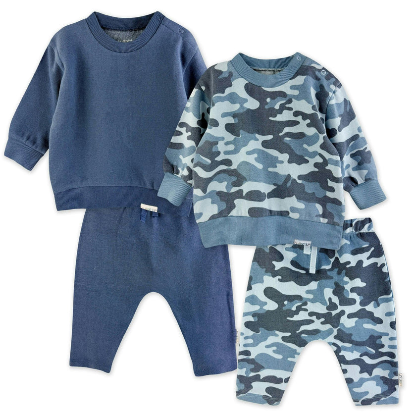 CREW 4-Piece Crew Neck Sweatshirt and Jogger Set