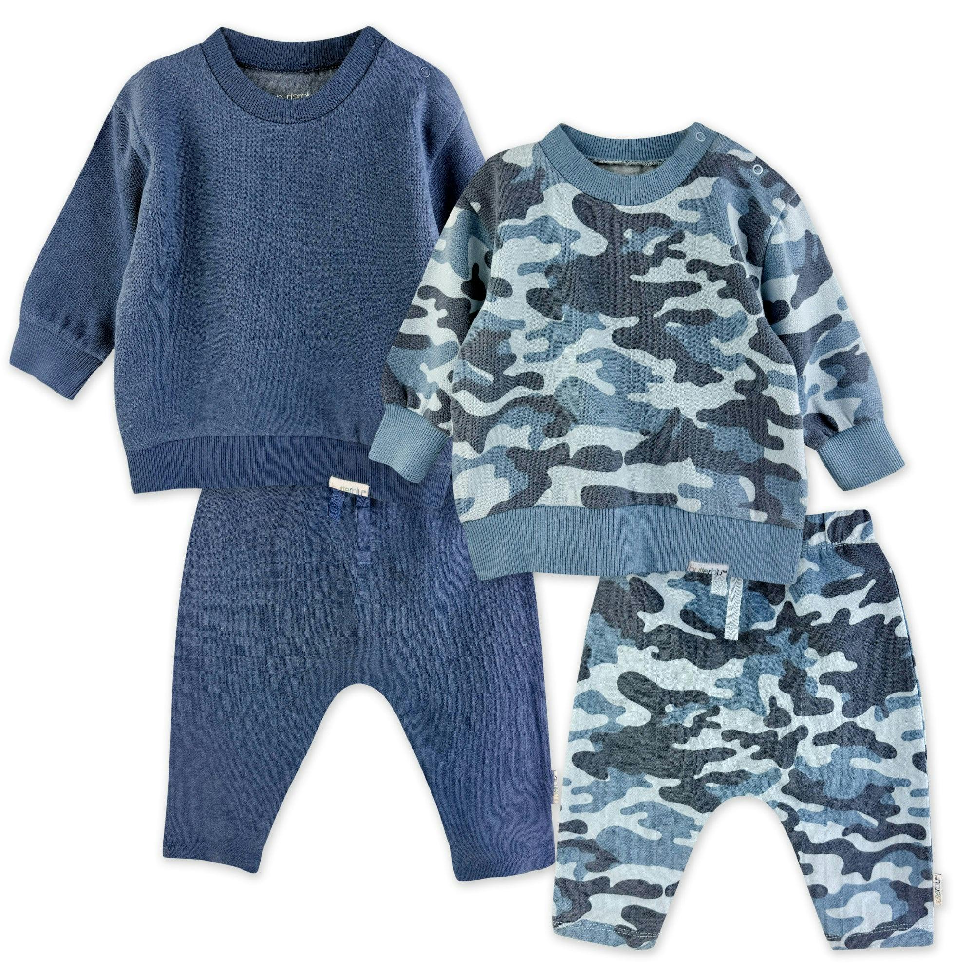 CREW 4-Piece Crew Neck Sweatshirt and Jogger Set