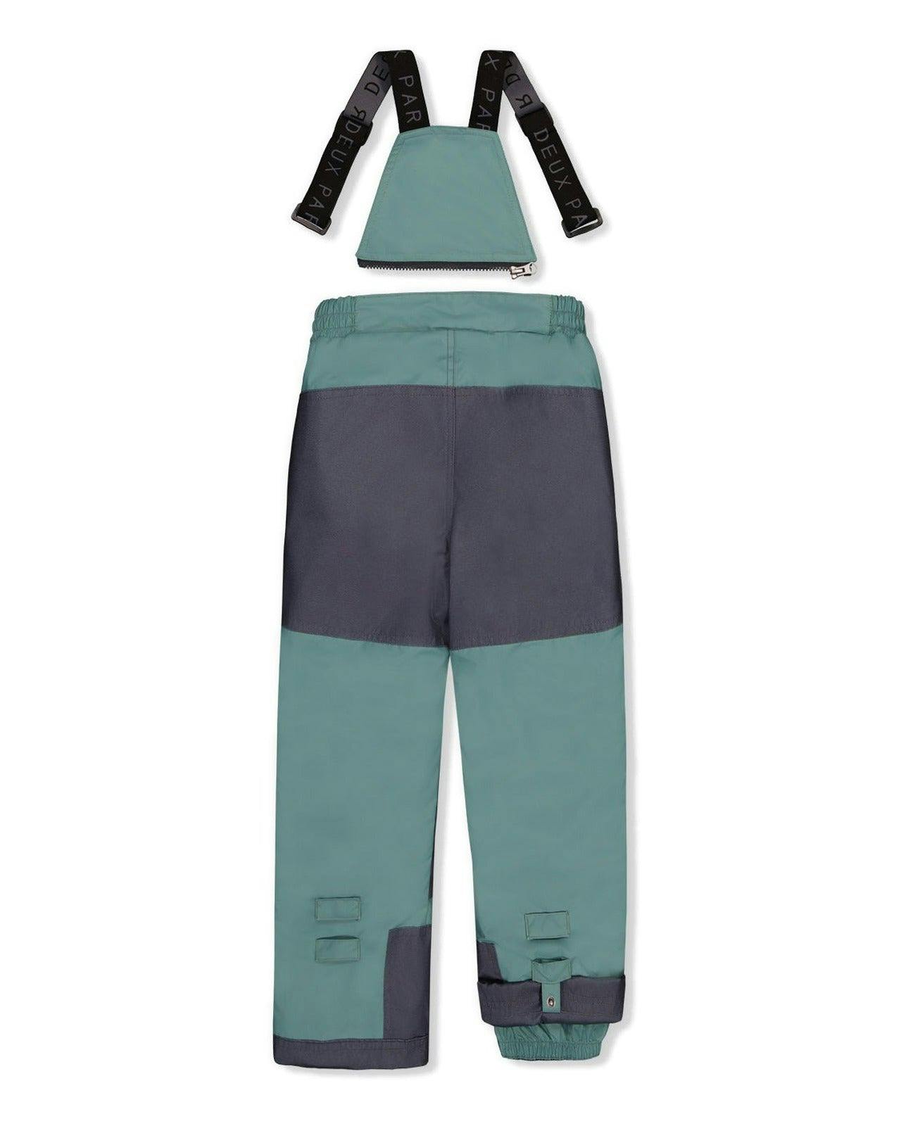 Two Piece Play Snowsuit Blue Camouflage Print With Green Pants