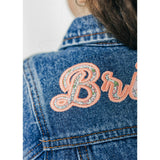 Custom Embroidered Applique Denim Jacket, Floral Multi