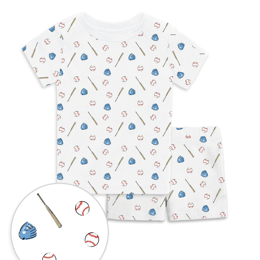 The Organic Short Sleeve Pajama Set [Batter Up]