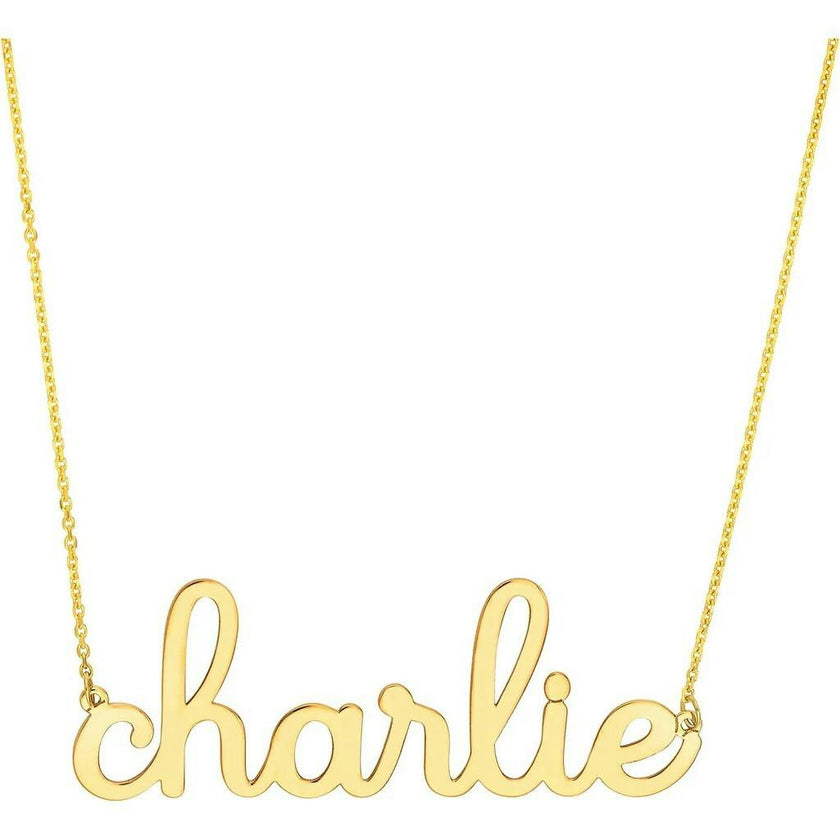 Doodle Script Nameplate Necklace