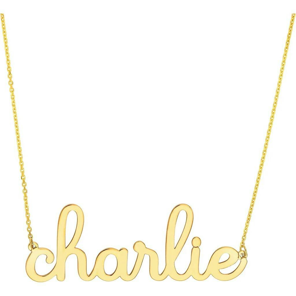 Doodle Script Nameplate Necklace