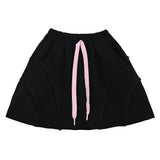 Black Skirt with Drawstring Waist