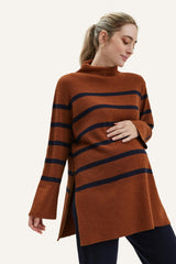 Sarabeth Neck Long Sleeve Maternity Sweater