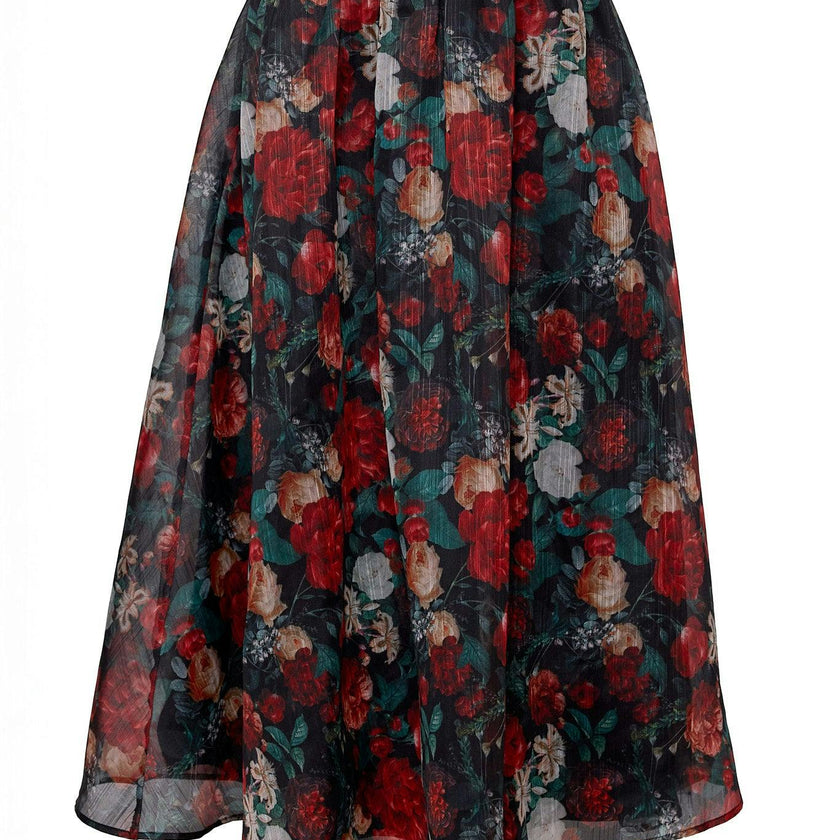 Vanessa Skirt in Midnight Roses