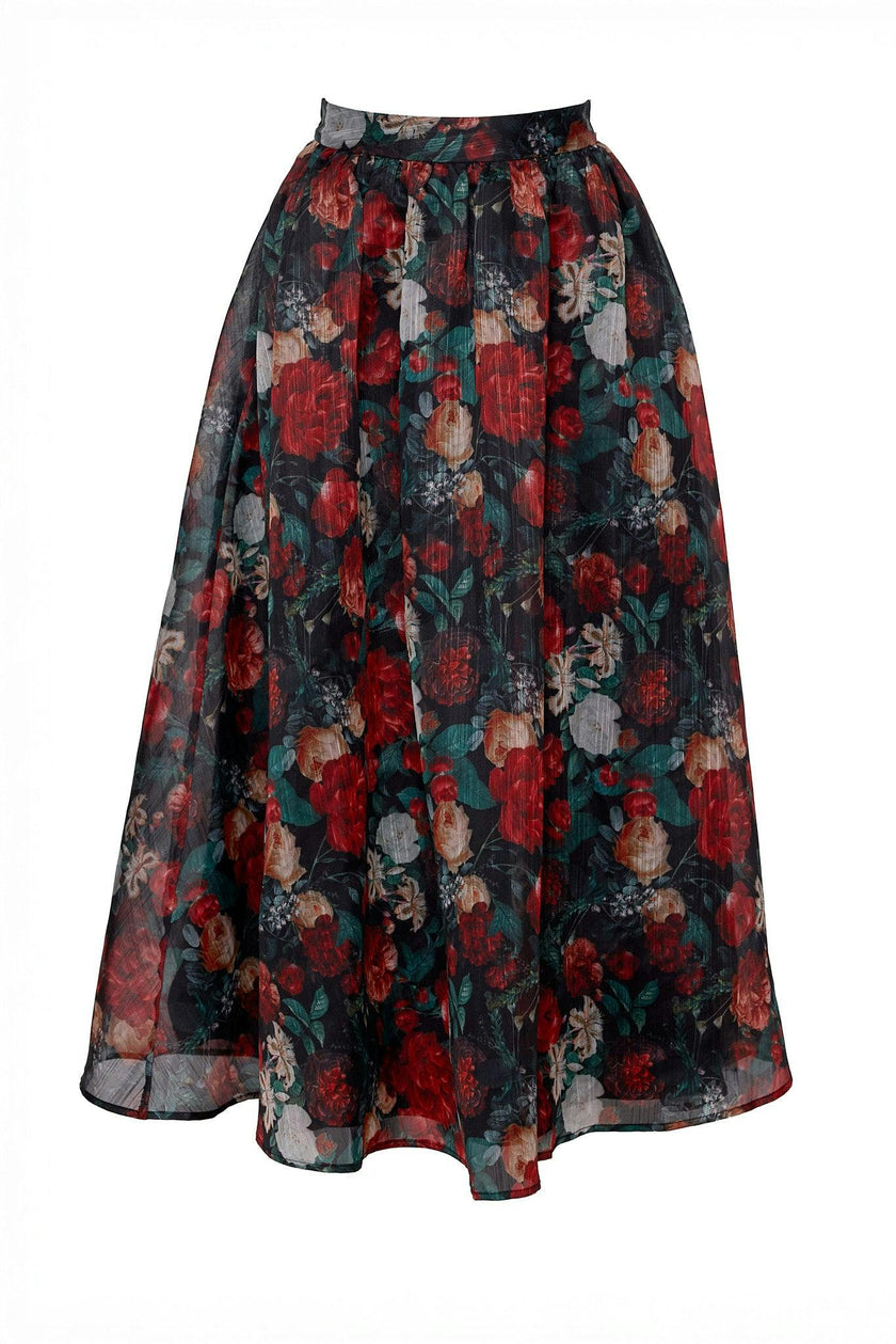 Vanessa Skirt in Midnight Roses