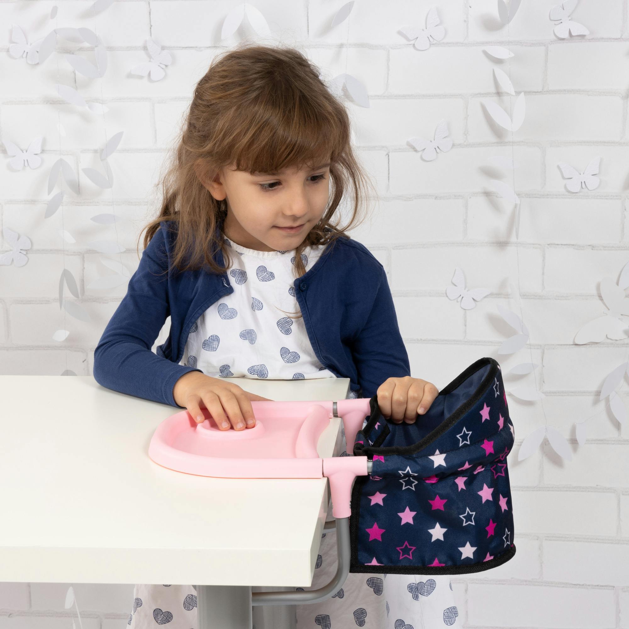 Bayer Design Dolls: Table Seat - Navy, Pink, Stars