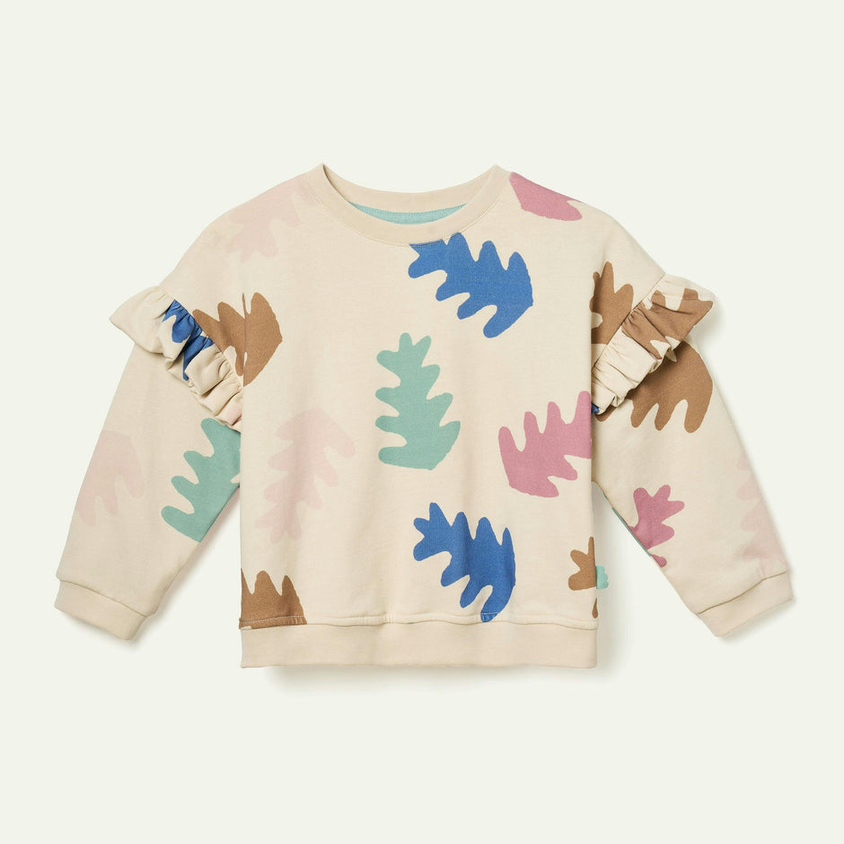 Recycled Cotton Autumn Ruffle Sweatshirt