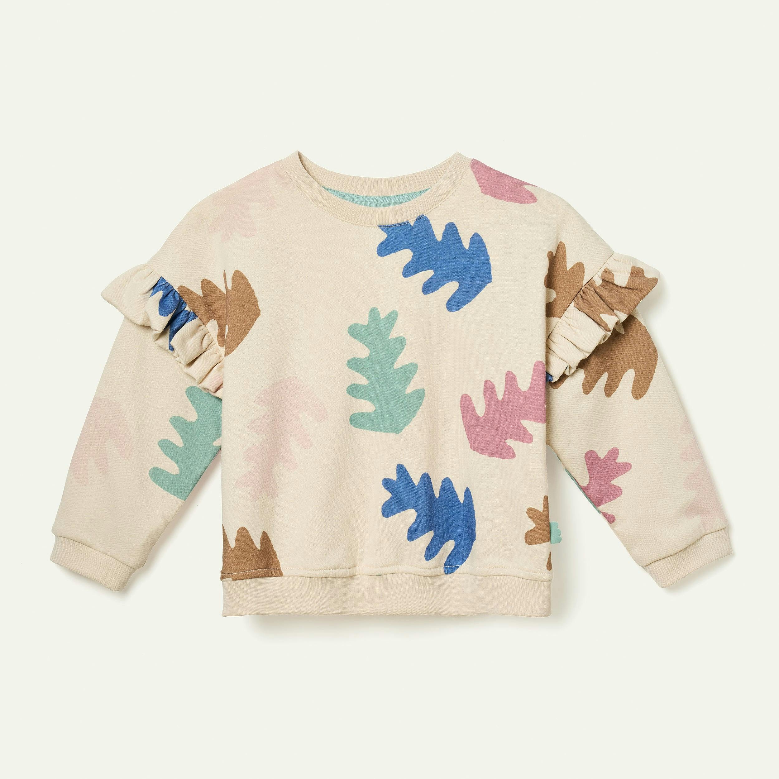 Recycled Cotton Autumn Ruffle Sweatshirt