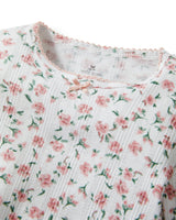 Kid's Pointelle Snug Fit Pajama Set in Pink Floral
