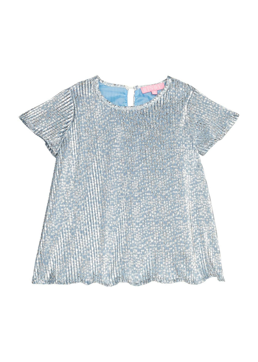 Crinkle Top - Blue Crinkle Stars