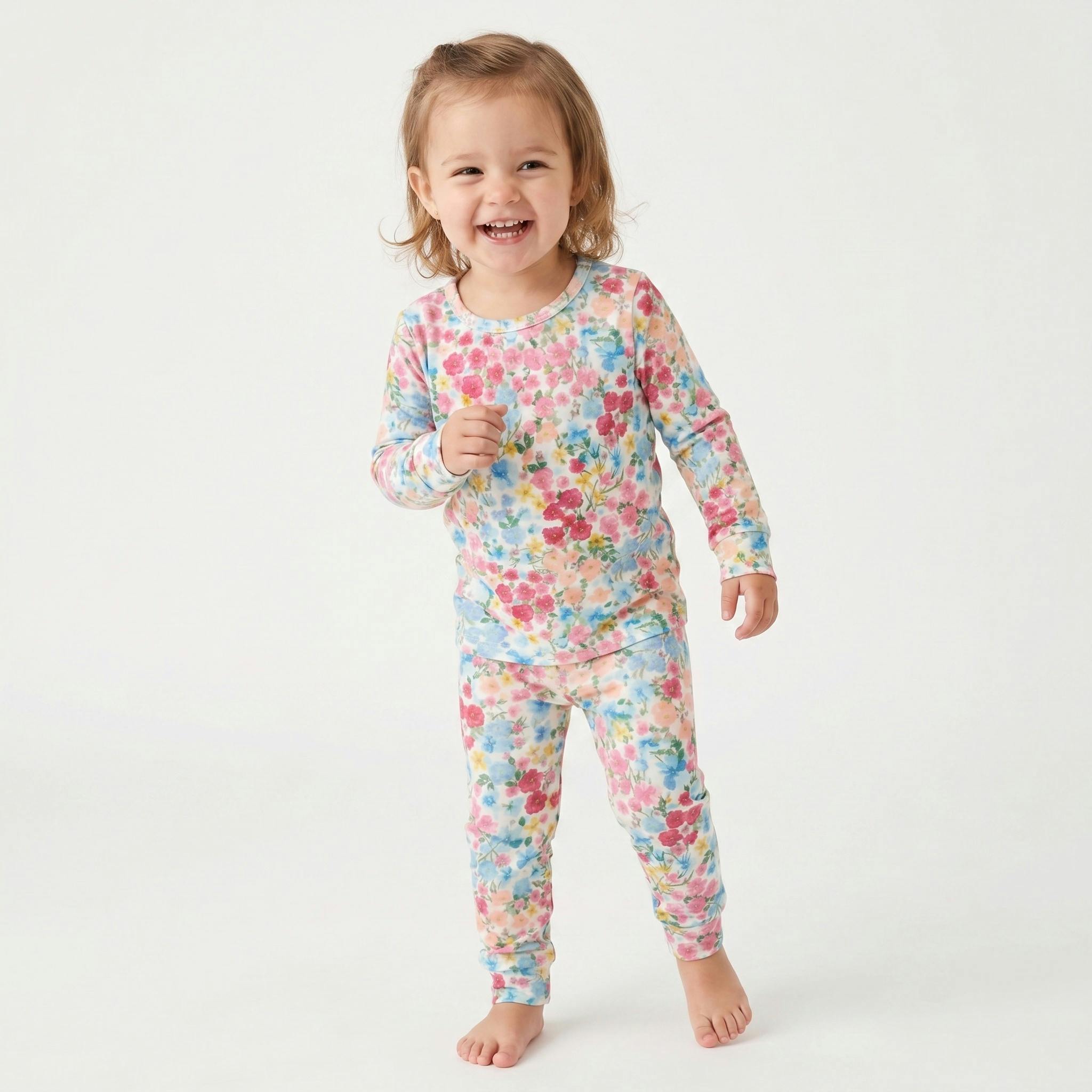 Petal Parade Long Sleeve & Pants Kids Pajamas