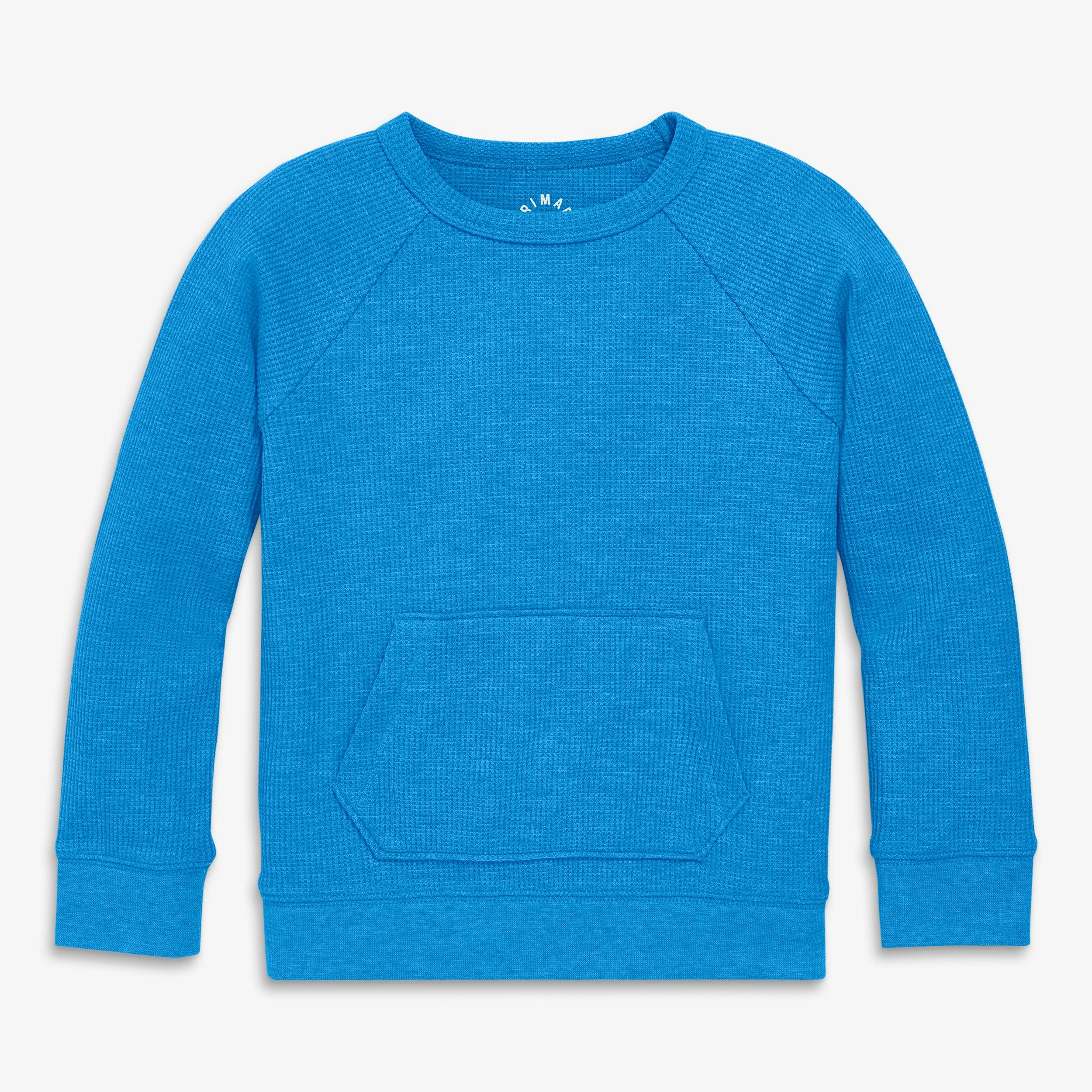Kids heathered waffle pocket tee
