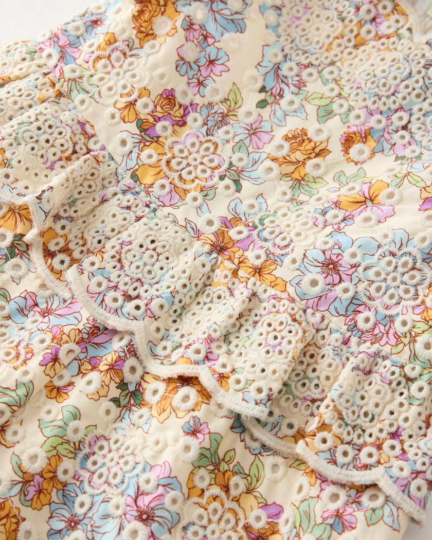 Posie Cotton Embroidered Romper (Baby)